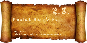 Maschat Bozsóka névjegykártya